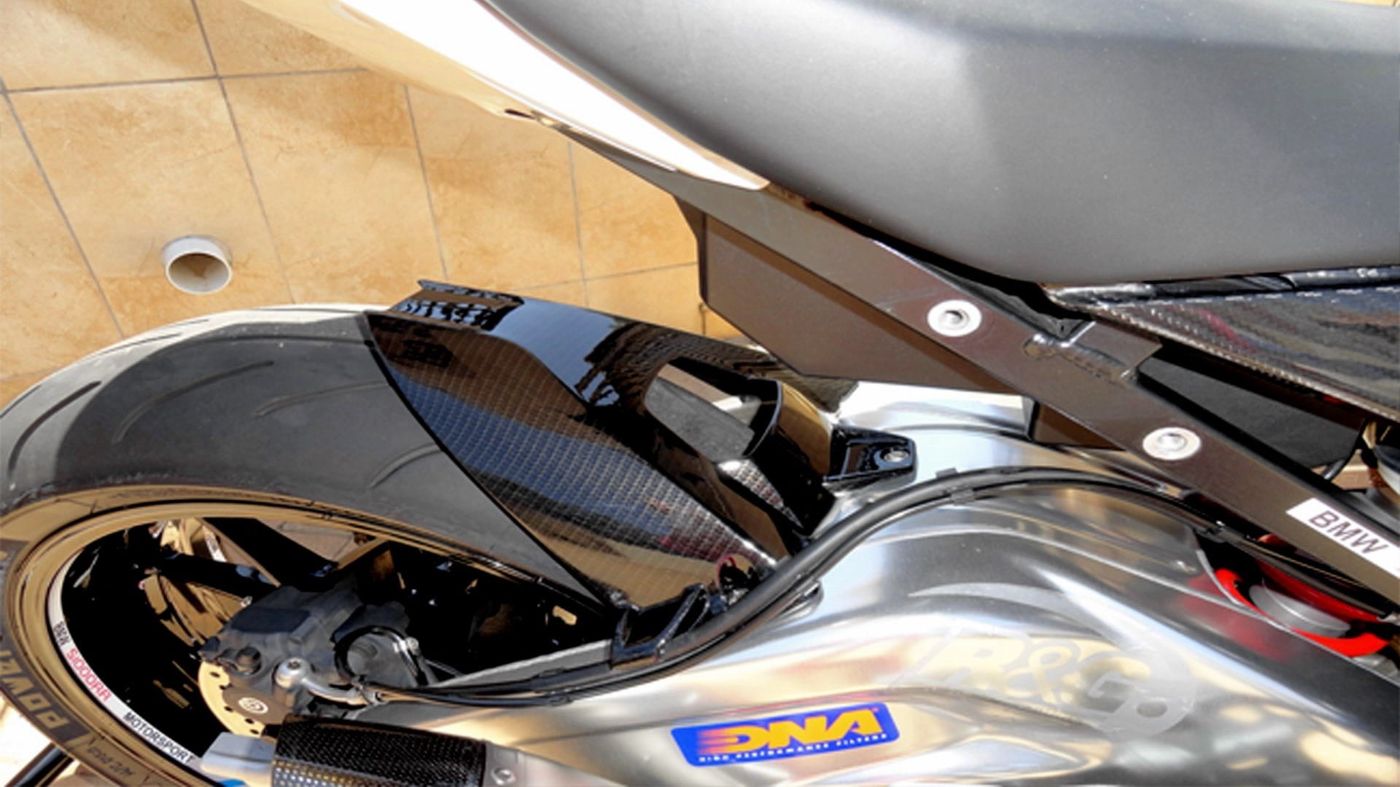 BMW Super Bike Parts - Hydro dipped with Silver Carbon Fibre finish BMW Super Bike Parts - Hydro dipped with Silver Carbon Fibre finish